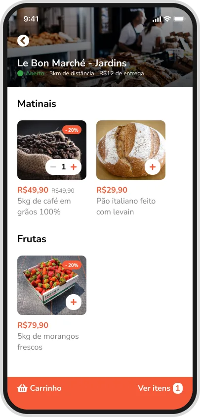 Tela secundária do aplicativo Buyapp desenvolvido pela Phurshell