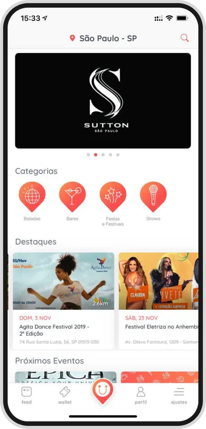 Interface principal do aplicativo Goin desenvolvido pela Phurshell