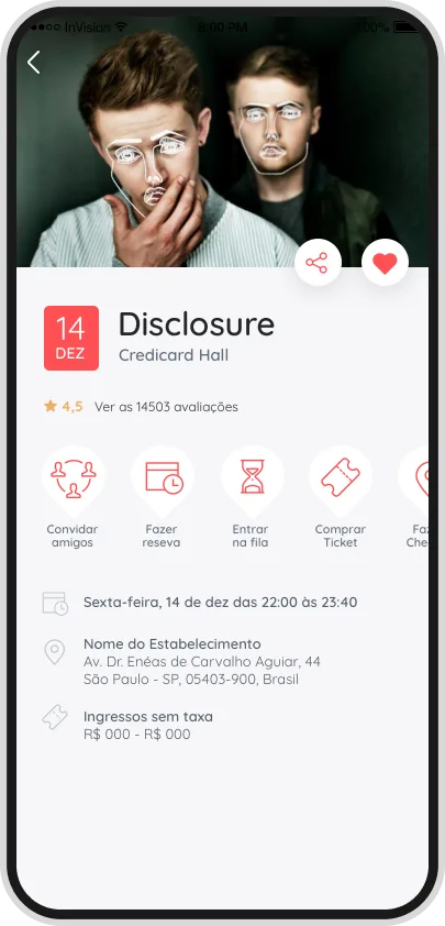 Tela secundária do aplicativo Goin desenvolvido pela Phurshell