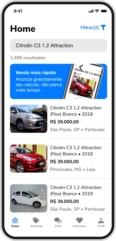 Interface principal do aplicativo Megatroca desenvolvido pela Phurshell