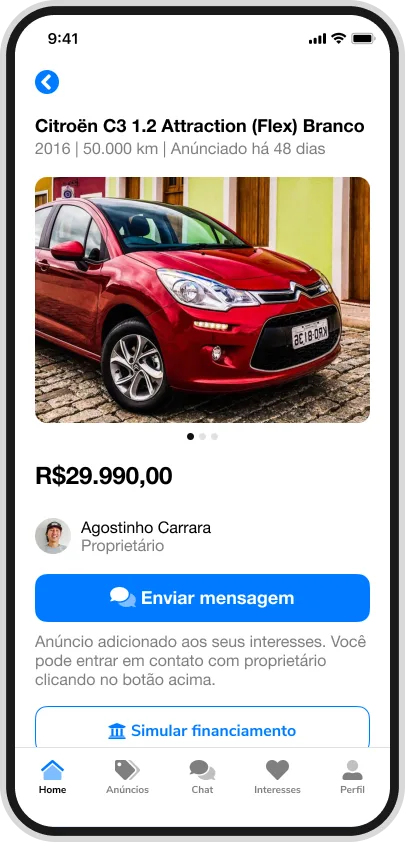 Tela secundária do aplicativo Megatroca desenvolvido pela Phurshell