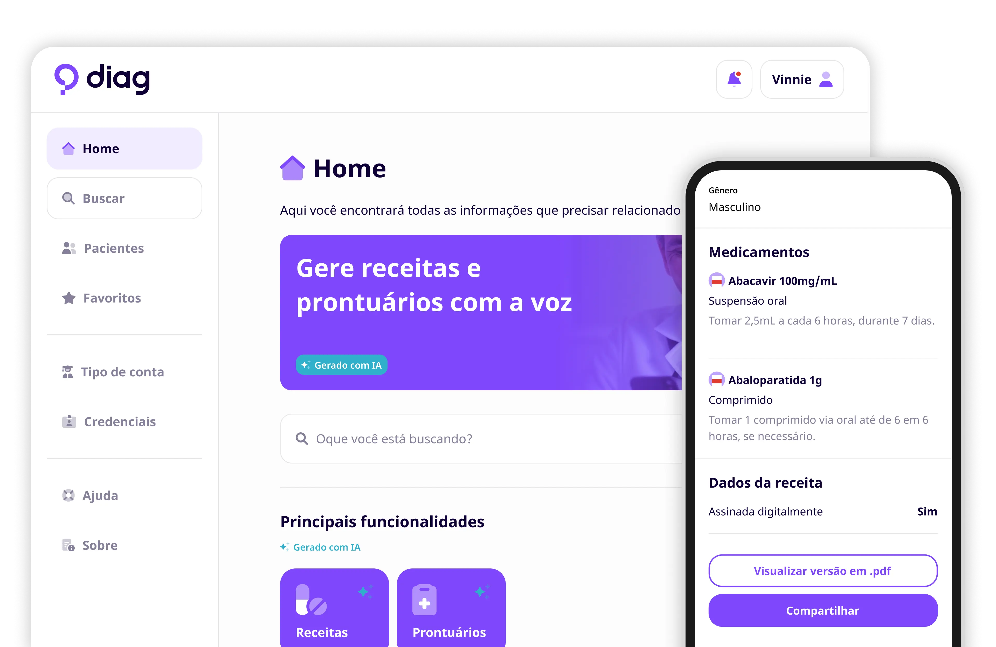 Tela do aplicativo Diag desenvolvido pela Phurshell