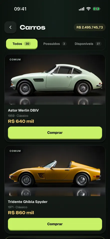 Coleção de carros
